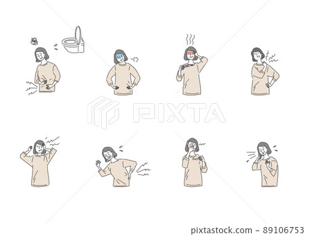 一組似乎生病的老年婦女 89106753