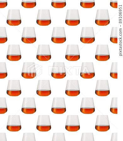 Seamless pattern - glasses of whisky over white background 89106951