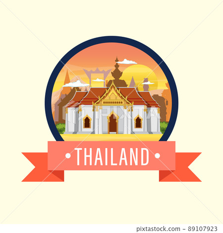 Travel Thailand attraction and landscape temple icon 89107923