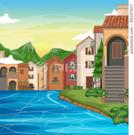 Italy town style house and building landscape 89107927