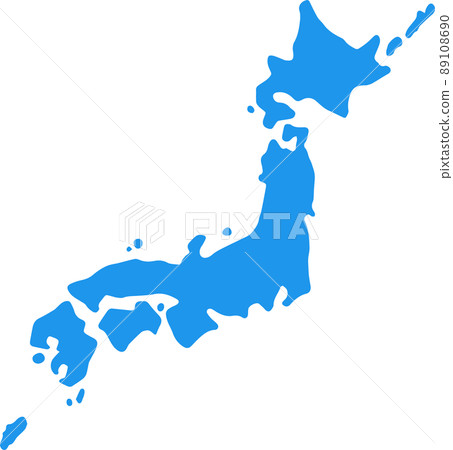 Simple map of Japan (blue) Simple map of Japan (blue) 89108690