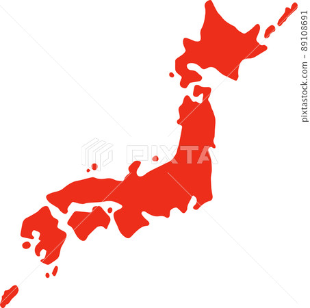 Simple map of Japan (red) Simple map of Japan (red) 89108691