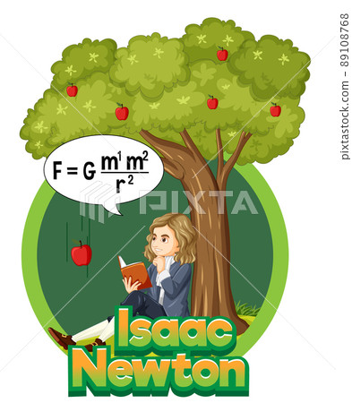 Isaac Newton sitting under apple tree Isaac Newton sitting under apple tree 89108768