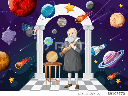 Portrait of Galileo Galilei in cartoon style Portrait of Galileo Galilei in cartoon style 89108770