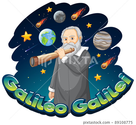 Portrait of Galileo Galilei in cartoon style Portrait of Galileo Galilei in cartoon style 89108775