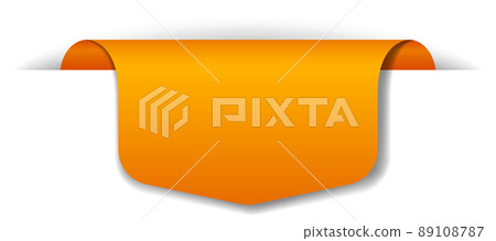 Orange banner design on white background 89108787