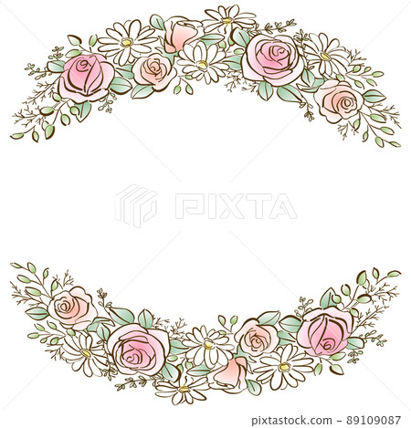 花圈插圖線描手繪顏色 89109087