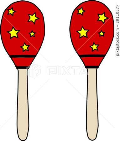 Illustration material of red maracas 89110377