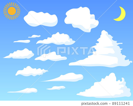 Various cloud shape set illustrations Various cloud shape set illustrations 89111241