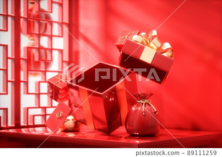 3D rendered Chinese style concept illustration 89111259
