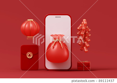 3D rendered Chinese style concept illustration 3D rendered Chinese style concept illustration 89111437