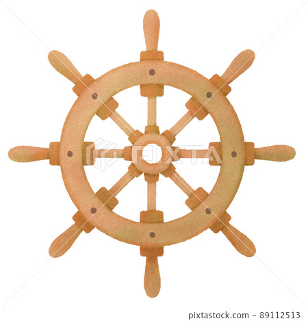 Rudder wheel Rudder Darin Kaji Handwritten... - Stock Illustration ...