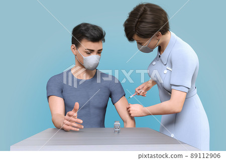 Men take COVID-19 vaccine Men take COVID-19 vaccine 89112906