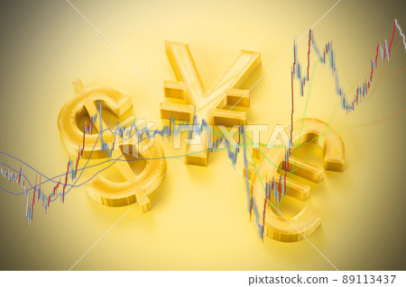 Image of Yen Dollar Euro Forex 89113437