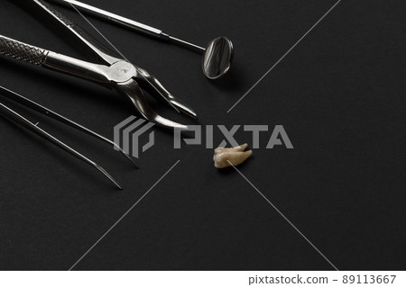 Set of metal dental instruments for teeth dental care Set of metal dental instruments for teeth dental care 89113667