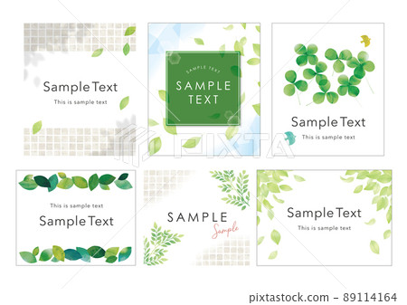 A refreshing card template set of leaves 89114164