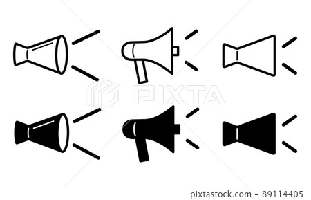 Megaphone icon set Megaphone icon set 89114405