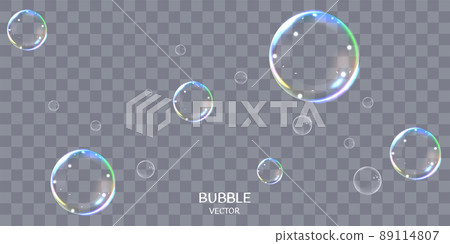 Soap bubbles are bubbling, rainbow-colored and real 89114807