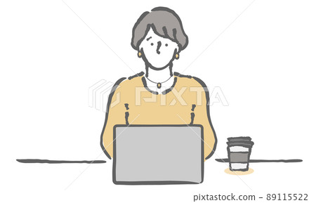Work PC illustration woman Work PC illustration woman 89115522