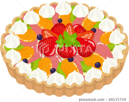 Fruit tart with fresh cream 89115739