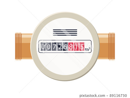 Gas meter. Automatic meter natural gas. Household or industrial measuring equipment in flat style. Fuel consumption control. Vector illustration isolated on white background 89116730