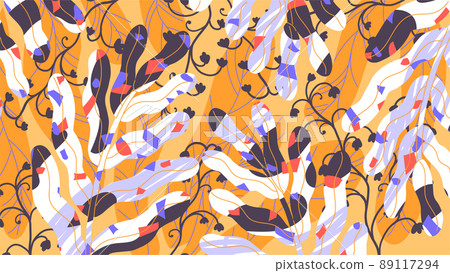 Floral pattern summer background with flowers, leaves Floral pattern summer background with flowers, leaves 89117294