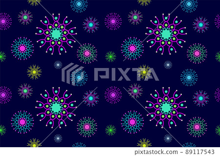 Abstract floral background design template. Seamless geometric flowers pattern. Tileable vintage ornament. Blue monochrome stylish graphic design. Abstract floral background design template. Seamless geometric flowers pattern. Tileable vintage ornament. Blue monochrome stylish graphic design. 89117543