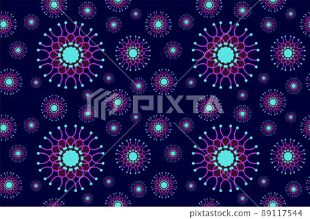 Seamless geometric flowers pattern. Abstract floral design template. Tileable Retro Ornament. Dark Blue stylish graphic design. Seamless geometric flowers pattern. Abstract floral design template. Tileable Retro Ornament. Dark Blue stylish graphic design. 89117544