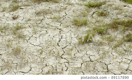 Agricultural land burnt for a long time due to drought and lack of rain 89117890