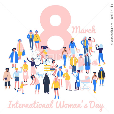 International womens day 8 March, women empowerment movement. International womens day 8 March, women empowerment movement. 89118014