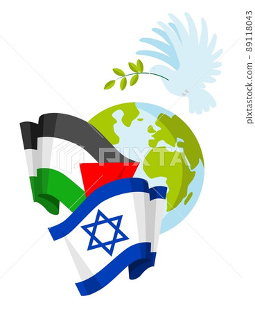 Palestine Israel relation concept. Vector illustration in flat style isolated. Palestine Israel relation concept. Vector illustration in flat style isolated. 89118043