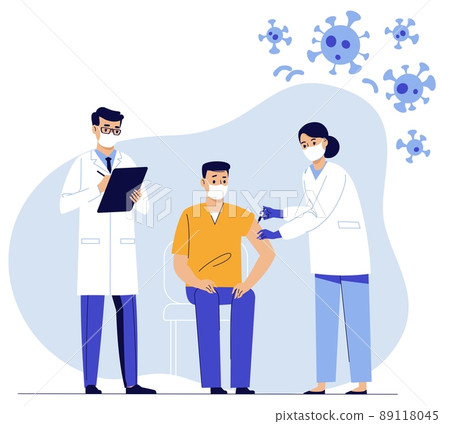 Medical team and people vaccination concept for immunity health. Covid-19. 89118045