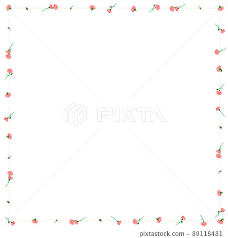 Square carnation frame of pink carnation Square carnation frame of pink carnation 89118481
