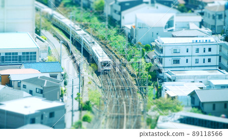 Tilt shift around Sakaihigashi Station 89118566