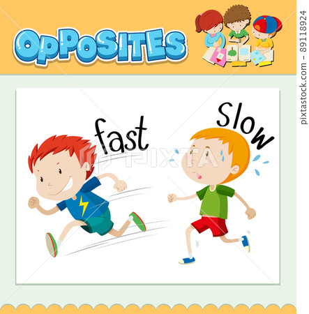 Opposite words for fast and slow 89118924