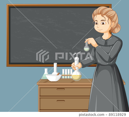Portrait of Marie Curie in cartoon style 89118929