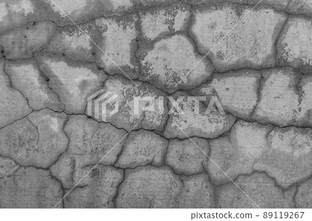 Old gray cracked surface retro crack concrete broken wall grey cement damaged background Old gray cracked surface retro crack concrete broken wall grey cement damaged background 89119267
