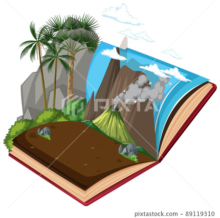 Scene with volcano in forest Scene with volcano in forest 89119310