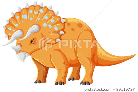 A dinosaur triceratops on white background 89119757
