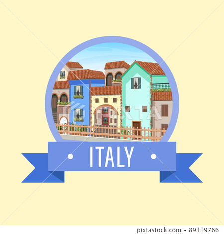 Travel Italy attraction and landscape icon Travel Italy attraction and landscape icon 89119766