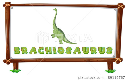 Frame template with dinosaurs and text brachiosaurus design inside 89119767