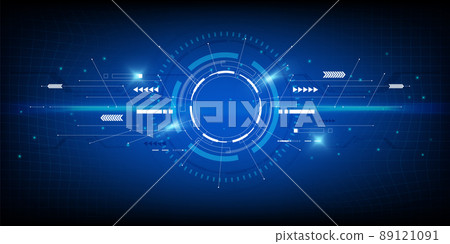 Technology circular dashboard, HUD design concept. 89121091