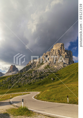 Landscape near Passo Giau in Dolomites, Italy Landscape near Passo Giau in Dolomites, Italy 89121539