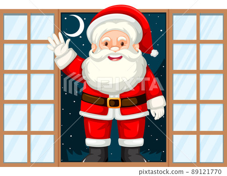 Christmas theme Santa at the door 89121770
