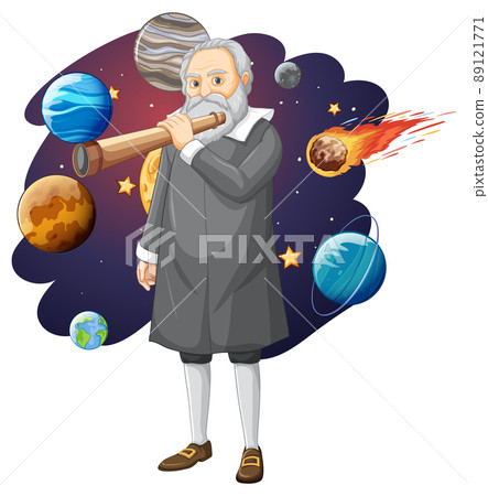 Portrait of Galileo Galilei in cartoon style 89121771