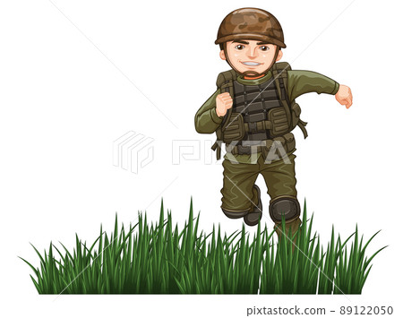 Man in army uniform on white background Man in army uniform on white background 89122050