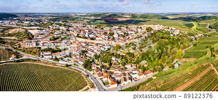 Aerial view of Obidos, a town in Oeste region of Portugal Aerial view of Obidos, a town in Oeste region of Portugal 89122376