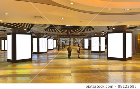 Underpass, underground passage electronic signboard advertisement background mock-up 89122685