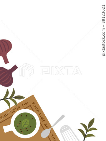 Frame illustration of green peas soup 89123021