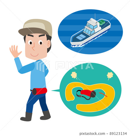 A man wearing a life jacket A man wearing a life jacket 89123134